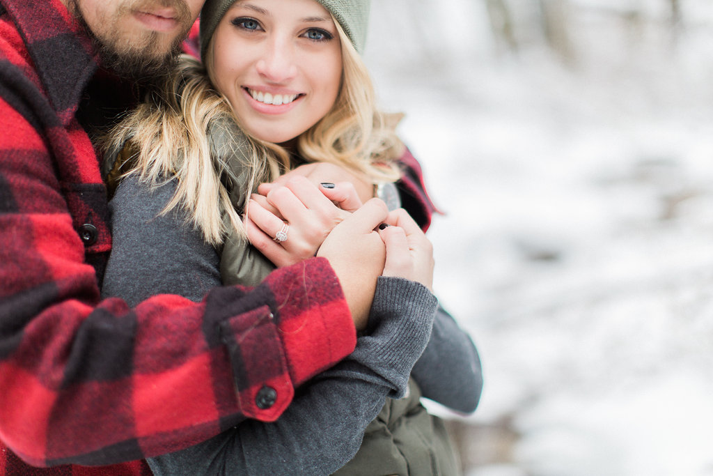 James and Cynthia's snowy engagement session, photographed on film
