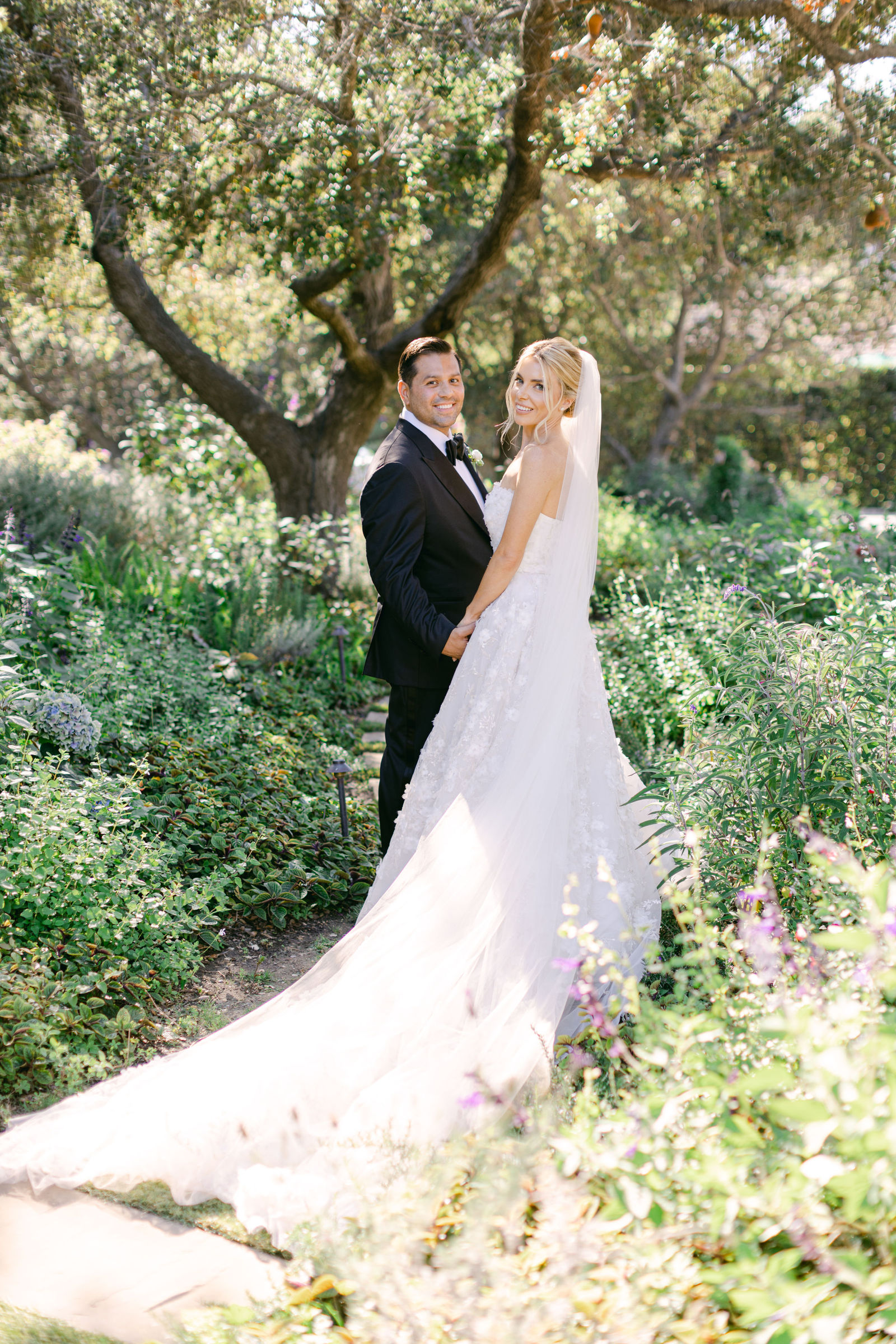 Beneath the oak in the rose garden
